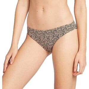 Shade&Shore Rib Low Coverage Cheeky Cheetah Print Bikini Bottoms Women's Size XL